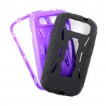 Wholesale Samsung Galaxy S3 / i9300 Armor Hybrid Case with Kickstand (Black-Purple)